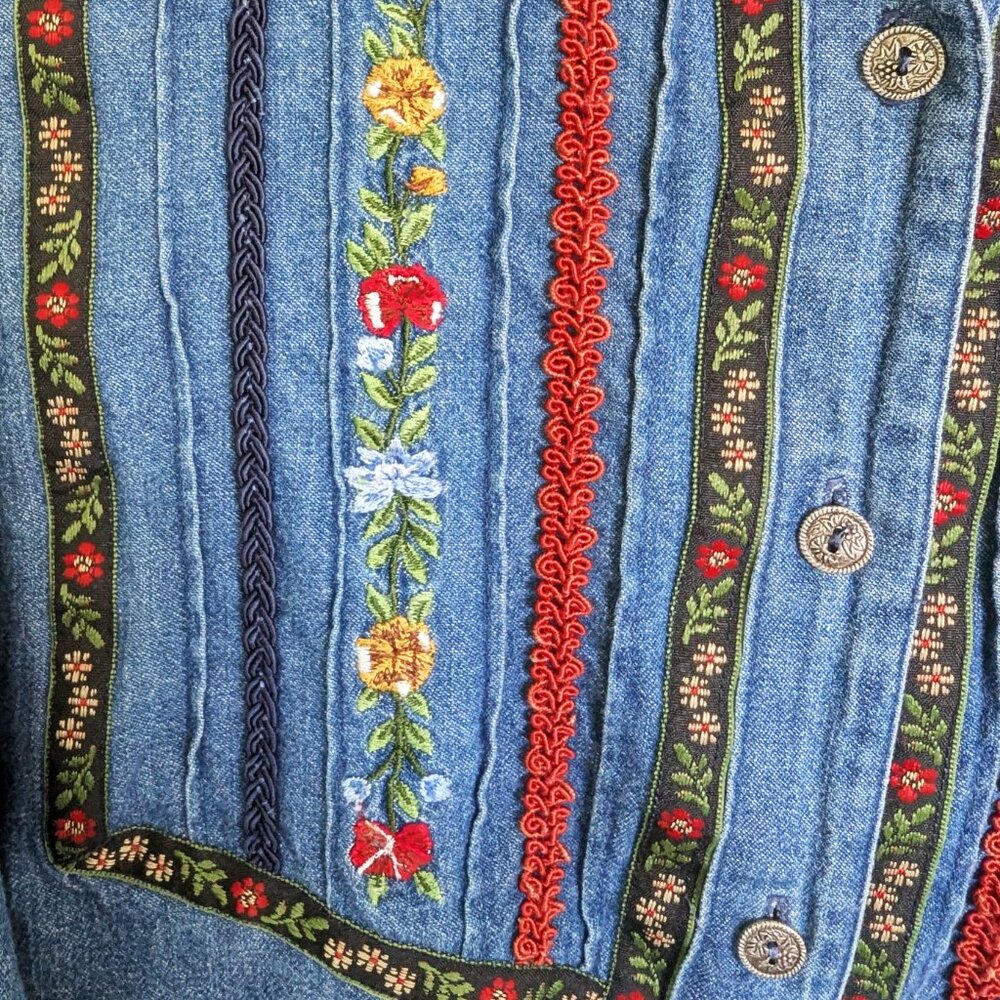 Vintage Casey & Max Floral Denim Shirt - Picture 5 of 5